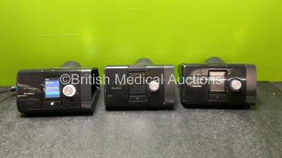 3 x ResMed Airsense 10 Autoset CPAP Units with 1 x AC Power Supply (All Power Up)