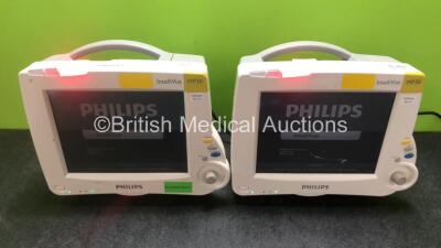 2 x Philips IntelliVue MP30 Patient Monitors (Both Power Up, 1 x Slight Damage to Casing, 1 x Scratched Screen - See Photos) *SN DE62231127 / DE62233235*