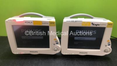 2 x Philips IntelliVue MP30 Patient Monitors (Both Power Up) *SN DE72889576 / DE728B4205*