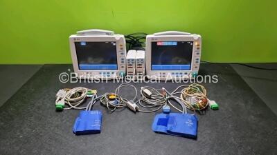 2 x GE B30 Patient Monitors with 2 x GE E-PSMP-00 Module Including ECG, SpO2, T1-T2, P1-P2 and NIBP Options, 2 x GE 5 Lead ECG Leads, 2 x SpO2 Finger Sensors, 2 x NIBP Hoses and 2 x Cuffs (Both Power Up) *SN 6808055 / 6875193 / SF3134778P00WA / SF31348781