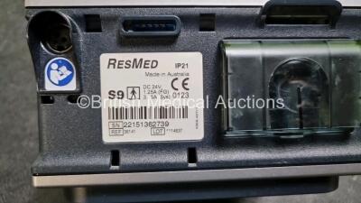 10 x ResMed S9 Escape CPAP Units with 1 x Humidifier Chamber (All Power Up 2 x with Damage to Casing) with 4 x Power Supplies (1 x Power Supply Not Working) *SN 22151362739 / 22151043426 / 23132074109 / 23121192404 / 23132117247 / 2311682426 / 22161054062 - 8