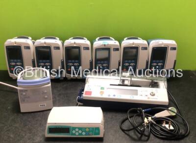 Mixed Lot Including 6 x CareFusion Alaris GP Guardrails Plus Infusion Pumps, 1 x Fisher & Paykel MR850AEK Respiratory Humidifier (Powers Up) 1 x B.Braun Infusomat Space Infusion Pump (Powers Up) and 1 x CareFusion IVAC PCAM Pump *SN 135284065 / 135284789 