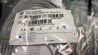 Job Lot Including 19 x GE Ref 2106393-002 5 Lead ECG Leadwire Sets and 80 x GE Ref 2097307-002 Gas Sampling Lines *All Unused* - 4