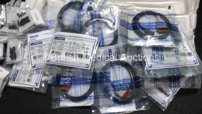 Job Lot Including Various GE Critikon Soft-Cuf BP Cuffs, 17 x CareFusion Ref M1024231 General Purpose Temperature Probes, 12 x Nellcor SpO2 Ear Sensor Clips and 20 x FMT400/AEC-GE Cables For Use with GE Patient Monitors *All Unused* - 8