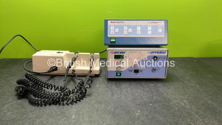 Mixed Lot Including 1 x Welch Allyn 767 Series Wall Mounted Ophthalmoscope (No Power with Damaged Cables-See Photos) 1 x KLS Martin Surgi Cam Digital Unit (Untested Due to Missing Power Supply) 1 x EZ EM CO2 Efficient Endoscopic Insufflator (Powers Up)