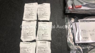 Job Lot Including 6 x Vyaire Skin Temperature Sensors, 4 x Vyaire Multi-Link ECG Care Cables, 36 x Edwards Lifesciences Ref 896507021 TruWave Cables and 12 x CareFusion / Vyaire Ref 2021197-001 Vital Signs Invasive BP Cables *All Unused* - 7