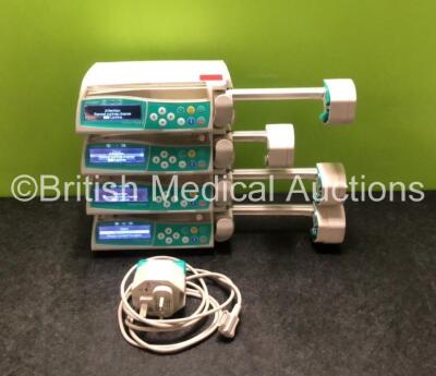 4 x B Braun Perfusor Space Syringe Pumps with 1 x Power Supply (All Power Up) *SN 97366 / 98110 / 46222 / 97671*