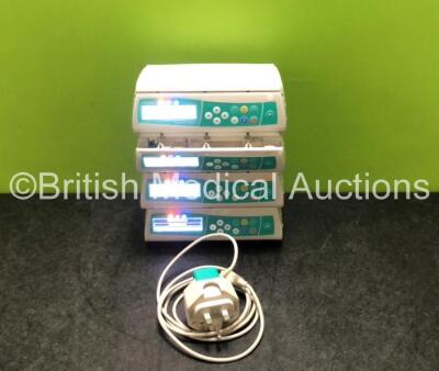 4 x B.Braun Infusomat Space Infusion Pumps with 1 x Power Supply (All Power Up) *SN 180212 / 19628 / 020035 / 180187*