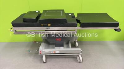 Portsmouth Surgical QA2 Hydraulic Patient Trolley with Mattress - Incomplete, Missing Board (Hydraulics Tested Working)