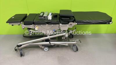 Maquet Magnus Transport Operating Table Trolley with 1 x Li-Ion Battery Charger with 1 x Battery, Controller and Cushions