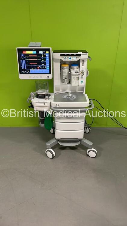 GE Carestation 650 Anaesthesia Machine Ref 1012-9650-000 *Mfd - 10/2015* Software Version 01/ SP08 with GE Monitor, Baxter Drager Vapor 2000 Sevoflurane Vaporizer, Baxter Drager D-Vapor Desflurane Vaporizer,Assorted Leads,Module, Absorber, Bellows and Hos