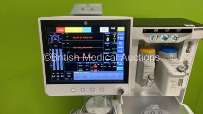 GE Carestation 650 Anaesthesia Machine Ref 1012-9650-000 *Mfd - 10/2015* Software Version 01/ SP08 with GE Monitor, Baxter Drager Vapor 2000 Sevoflurane Vaporizer, Baxter Drager D-Vapor Desflurane Vaporizer,Assorted Leads,Module, Absorber, Bellows and Hos - 2