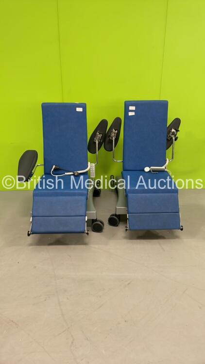 2 x Beaver Electric Therapy Chairs with Controller (Both No Power) *S/N 20074411600050002*