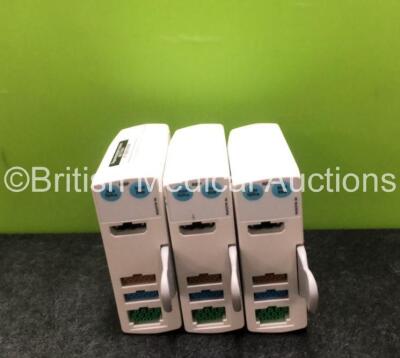 3 x E-PSM-00 Modules with ECG, SpO2, T1, T2 and NIBP Options *SN 6717959 / 6599263 / 6717958*