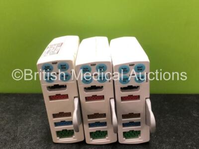 3 x GE Type E-PSMP Modules with ECG, SpO2, T1, T2, P1, P2 and NIBP Options *SN 6149791 / 6625720 / 6990147*