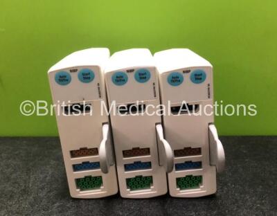 3 x E-PSM-00 Modules with ECG, SpO2, T1, T2 and NIBP Options *SN 6601383 / 6717951 / 6717954*