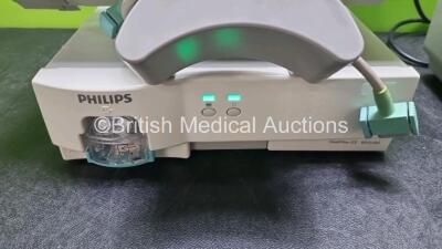 Job Lot Including 1 x Philips IntelliVue MP30 Patient Monitor (Powers Up Damage to Casing and Scratching On Screen - See Photo 1 x Philips IntelliVue X2 Handheld Patient Monitor Including ECG, SpO2, NBP, Temp and Press Options (Powers Up Damage to Casing - 5