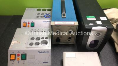 Mixed Lot Including 2 x Baxter Fibrinotherm Block Heaters (Both Power Up) 1 x Millar MDV-20 Velocimeter (Powers Up) 1 x GN Otometrics PA-800 Preamplifier (Untested Due to Missing Power Supply) 1 x Premier Farnell IMD-2000A Ups Unit (No Power) 1 x Shieldin - 5