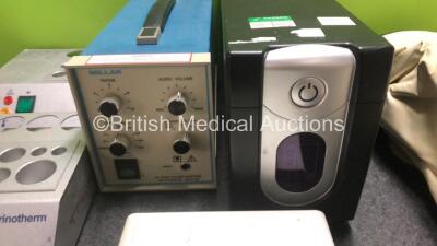 Mixed Lot Including 2 x Baxter Fibrinotherm Block Heaters (Both Power Up) 1 x Millar MDV-20 Velocimeter (Powers Up) 1 x GN Otometrics PA-800 Preamplifier (Untested Due to Missing Power Supply) 1 x Premier Farnell IMD-2000A Ups Unit (No Power) 1 x Shieldin - 6