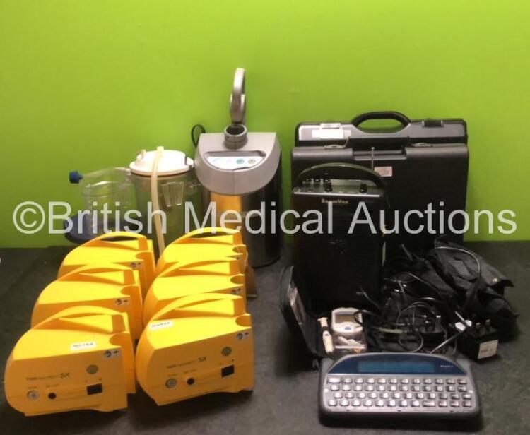 Mixed Lot Including 1 x Hover Matt Hover, 2 x Suction Cups, 6 x Pari Junior BOY SX Nebulizers, 3 x Toby Churchill Lightwriter Units (1 with Missing Cover-See Photo) 1 x Boomvox Wireless Amplifier *SN LW4001519, SL35M7980, SL35M17118, SN 2W18B02093, 2W17H0