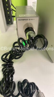 Olympus Stack Trolley with Olympus OES UHI-3 Insufflator, Keyboard, Fisher Tissue Prep Flotation Bath Model 135 and Olympus OFP Endoscopic Flushing Pump (Powers Up with 3 PIn Power Supply - Adaptor Not Included - See Pictures) - 5