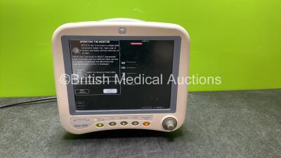 GE Dash 4000 Patient Monitor Including ECG, CO2, NBP, SpO2, BP1/3, BP2/4 and Temp/CO Options (Powers Up) *SN SD011020493SA*