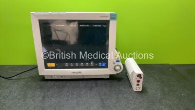 Philips IntelliVue MP70 Patient Monitor (Powers Up with Scratched Screen-See Photos) 1 x Philips M3001A Opt A01C06 Module Including ECG, SpO2, NBP, Press and Temp Options (Damaged Casing -See Photo) *SN DE9070BZ7E, DE84396988* *W*