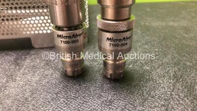 MicroAire PowerMaster 7100 Drill/Reamer Handpiece with 4 x Attachments, Chuck Key and Hose in Tray - 7