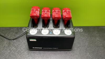 Job Lot Including 1 x Synthes Battery Oscillator II Handpiece, 1 x Synthes Universal Battery Charger II with 4 x Synthes 530.630 Batteries (Powers Up) *SN 011113* - 2