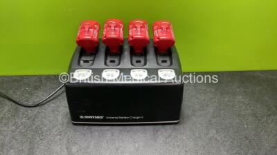 Synthes Universal Battery Charger II with 4 x Synthes 530.630 Batteries (Powers Up) *SN 013903*