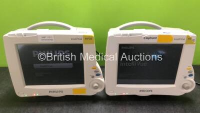 2 x Philips IntelliVue MP30 Patient Monitors (Both Power Up with Damage to Casing - See Photos) *SN DE72894526 / DE72855636*