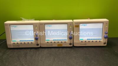 3 x Deltex Medical Cardio Q ODM Monitors with 3 x Deltex Medical Patient Interface Cables (All Power Up)