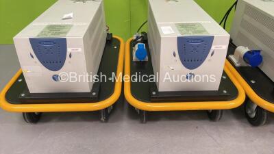 5 x Powervar UPS Units on Trolleys with 3 Pin Adaptors (All Power Up) - 2