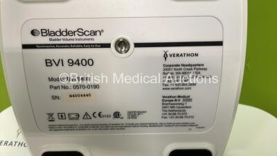 Verathon BVI 9400 Bladder Scanner with Probe and Battery on Stand (Power Up) *S/N B4004440* - 4