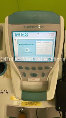 Verathon BVI 9400 Bladder Scanner with Probe, Battery and Battery Charger on Stand (Power Up) *S/N B4012665* - 2