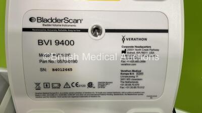 Verathon BVI 9400 Bladder Scanner with Probe, Battery and Battery Charger on Stand (Power Up) *S/N B4012665* - 3