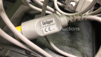 Mixed Lot Including 1 x Drager 4322975 E530U CO2 Sensor CAPNOSTAT EtCO2 in Case, 1 x Siemens 4322975 E530U CO2 Sensor CAPNOSTAT EtCO2 in Case and 1 x GE TE 100024 2.0 MHz Probe / Transducer *SN 160072 / 21670 / W1463* - 8