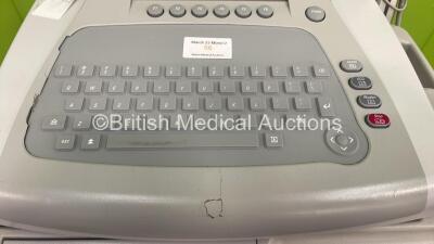 GE MAC 3500 ECG Machine on Stand with 10 Lead ECG Leads (Powers Up with Some Casing Damage - See Photo) - 2