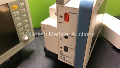 2 x Drager Infinity Delta Patient Monitors with HemoMed 1, Aux/Hemo 3, NBP and MultiMed Options, 2 x Siemens Docking Stations and 2 x AC Power Supplies (Both Power Up, 1 x Damage to Casing - See Photos) - 5