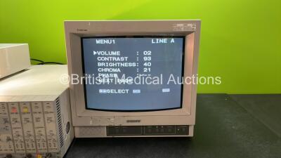 Mixed Lot Including 1 x Xion Halogen R 150 Duo Light Source (Powers Up) 1 x Gould 100Ms/sec Oscilloscope (Powers Up with Blank Display Screen-See Photo) 1 x Sony Trinitron PVM-14N5MDE Monitor (Powers Up) - 5