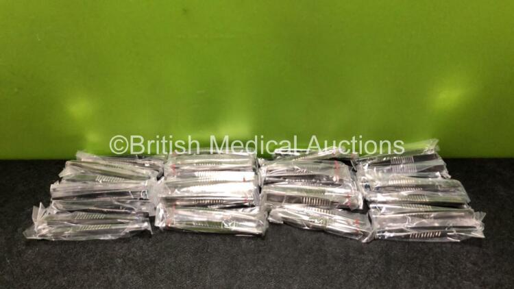 48 x T-Over End 5 inch Dressing Forceps (4 x Boxes of 12 - New In Box) *Stock Photo*