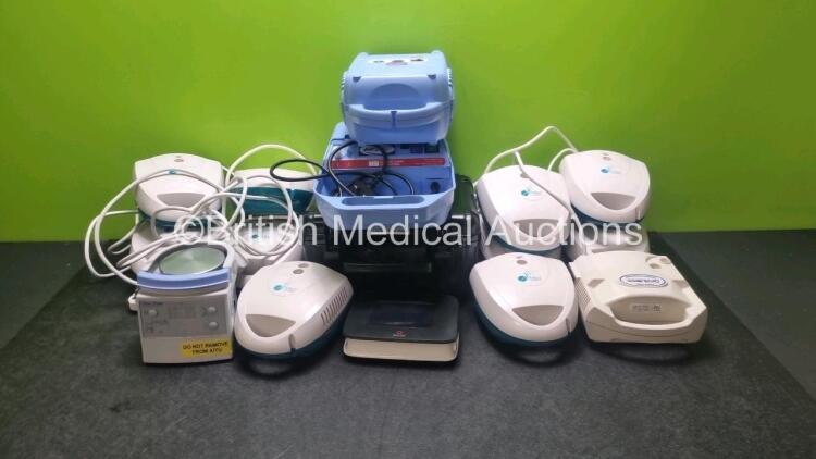 Mixed Lot Including 10 x Airmed 1000 Compressors, 1 x Aerocrine NIOX VERO Monitor, 1 x Devilbiss Compact Compressor, 1 x Fisher & Paykel MKR850AEK Humidifier, 1 x Medix Actineb Nebulizer and 1 x Clement Clarke AC 2000 Nebulizer *gl*