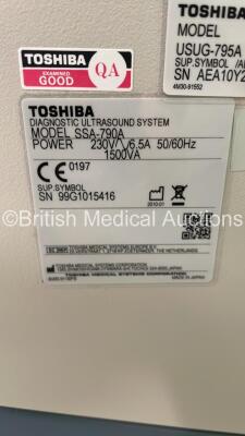 Toshiba Aplio XG SSA-790A Flat Screen Ultrasound Scanner *S/N 99G1015416* **Mfd 01/2010** with 1 x Transducer / Probe (PVT-674BT * Mfd 01/2006*) and Sony UP-D897 Digital Graphic Printer (Powers Up) ***IR942*** - 8