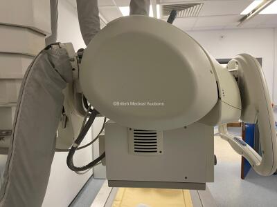 GE Proteus X-ray Bucky with original Tube, Including Patient Table, Wall Stand, X-ray Overhead Bucky and Tube, Generator, X-Ray Console and Ceiling Rails. Fully functional when Removed, Fully OEM Maintained, System has been Professionally De-Installed. *Q - 5