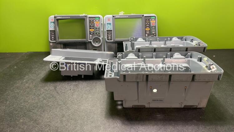 3 x Physio Control Lifepak 15 Spare Front Covers (1 with Missing Screen Guards-See Photo) 2 x Physio Control Lifepak 15 Spare Rear Covers