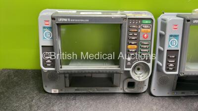 3 x Physio Control Lifepak 15 Spare Front Covers (1 with Missing Screen Guards-See Photo) 2 x Physio Control Lifepak 15 Spare Rear Covers - 2