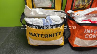 Job Lot of First Aid Packs Including 1 x Maternity Pack, 1 x Infection Pack and 2 x Burns Packs - 4