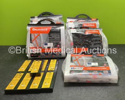 Mixed Lot Including 7 x Autosock Wheel Traction Aids and 9 x LSU Batteries