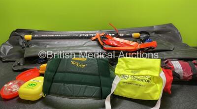 Mixed Lot Including 6 x Ferno Side Pads, 1 x Phil E Slide Key Grip, 1 x Emergency Aspirator, 1 x Kendrick Traction Splint and 2 x Mouth Pieces - 4