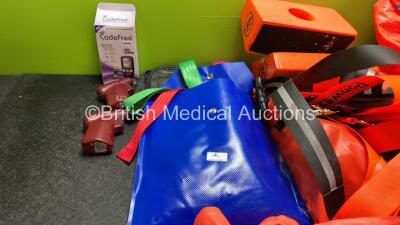 Mixed Lot Including 1 x Code Free Blood Glucose Meter, 2 x EZ-IO G3 Power Drivers, 2 x Head Blocks, 2 x Hartwell Medical Splints, 1 x Leg Splint and 7 x Safety Straps - 2